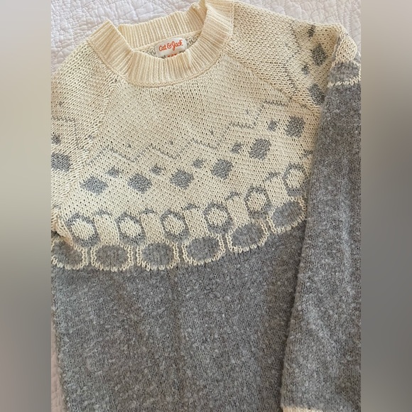 Cat & Jack Girls sweater dress size M 7/8 Grey and Ivory - Picture 2 of 3